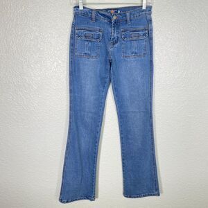 Imperial Court Canada Jeans Womens 7 Juniors Y2K Low Rise Straight Cargo Pockets